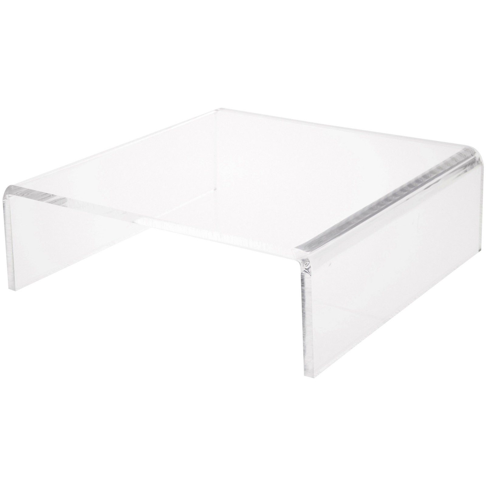 Plymor Clear Acrylic Short Square Display Riser, 4"H x 12"W x 12"D (3/8" thick)