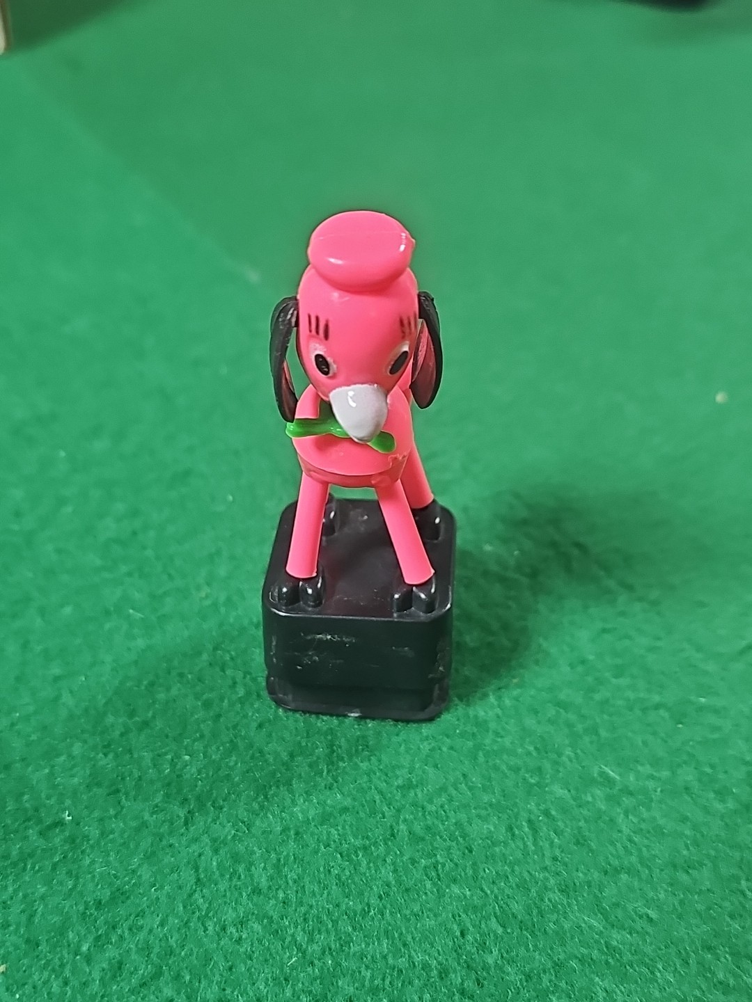 Vintage Yu Zhi Pink Poodle Collapsible Push Puppet / 4 Inches Tall