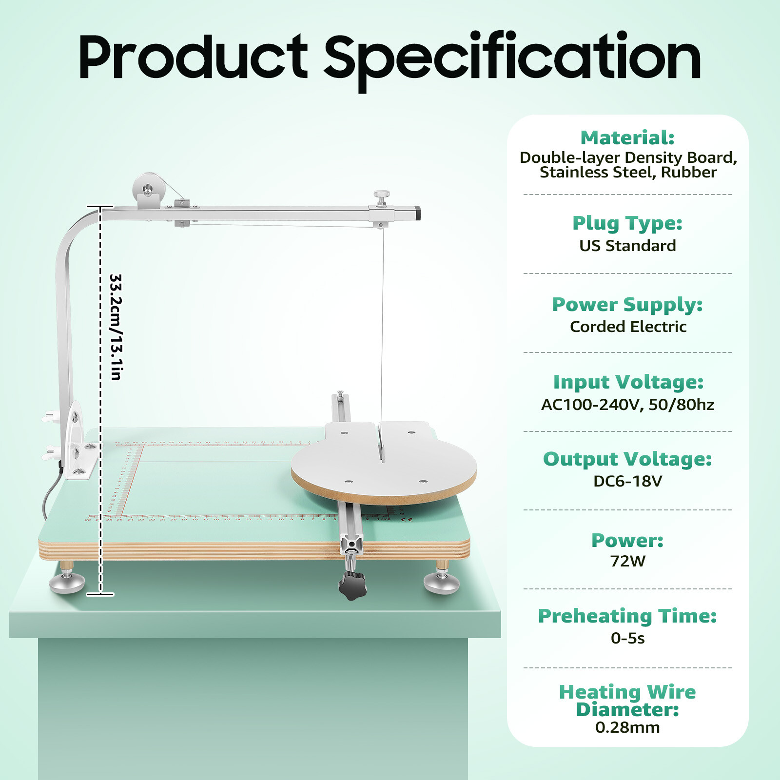 72W Hot Wire Foam Cutting Machine, Portable Tool for Precision Crafting