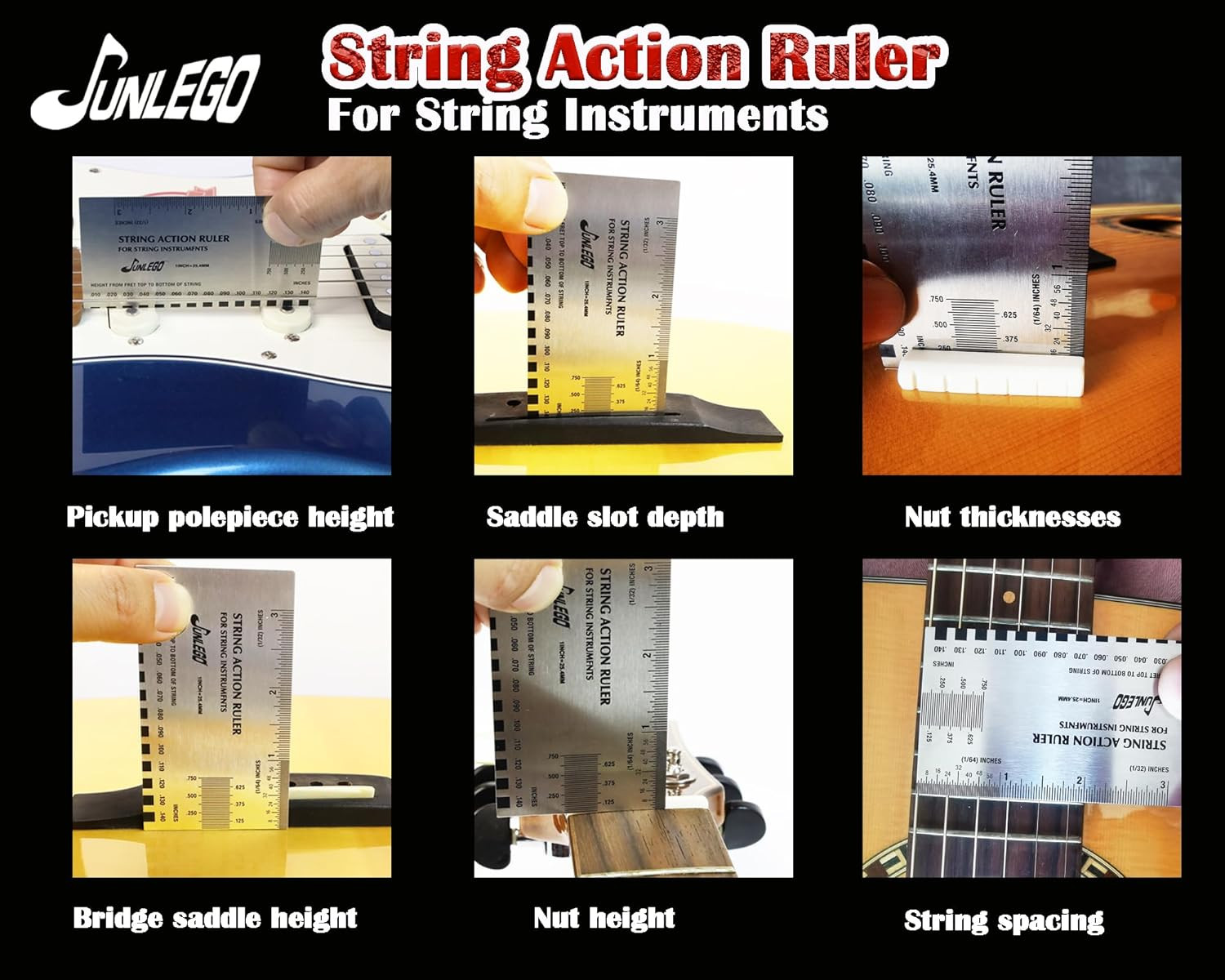 Guitar Action Gauge String Height Ruler Setup Tool