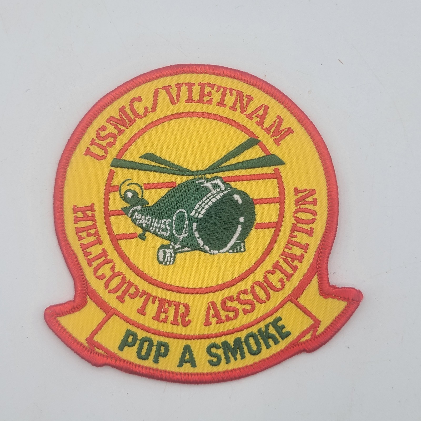 4.5" USMC MARINE CORPS VIETNAM HELICOPTER ASSOC POP A SMOKE EMBROIDERED PATCH