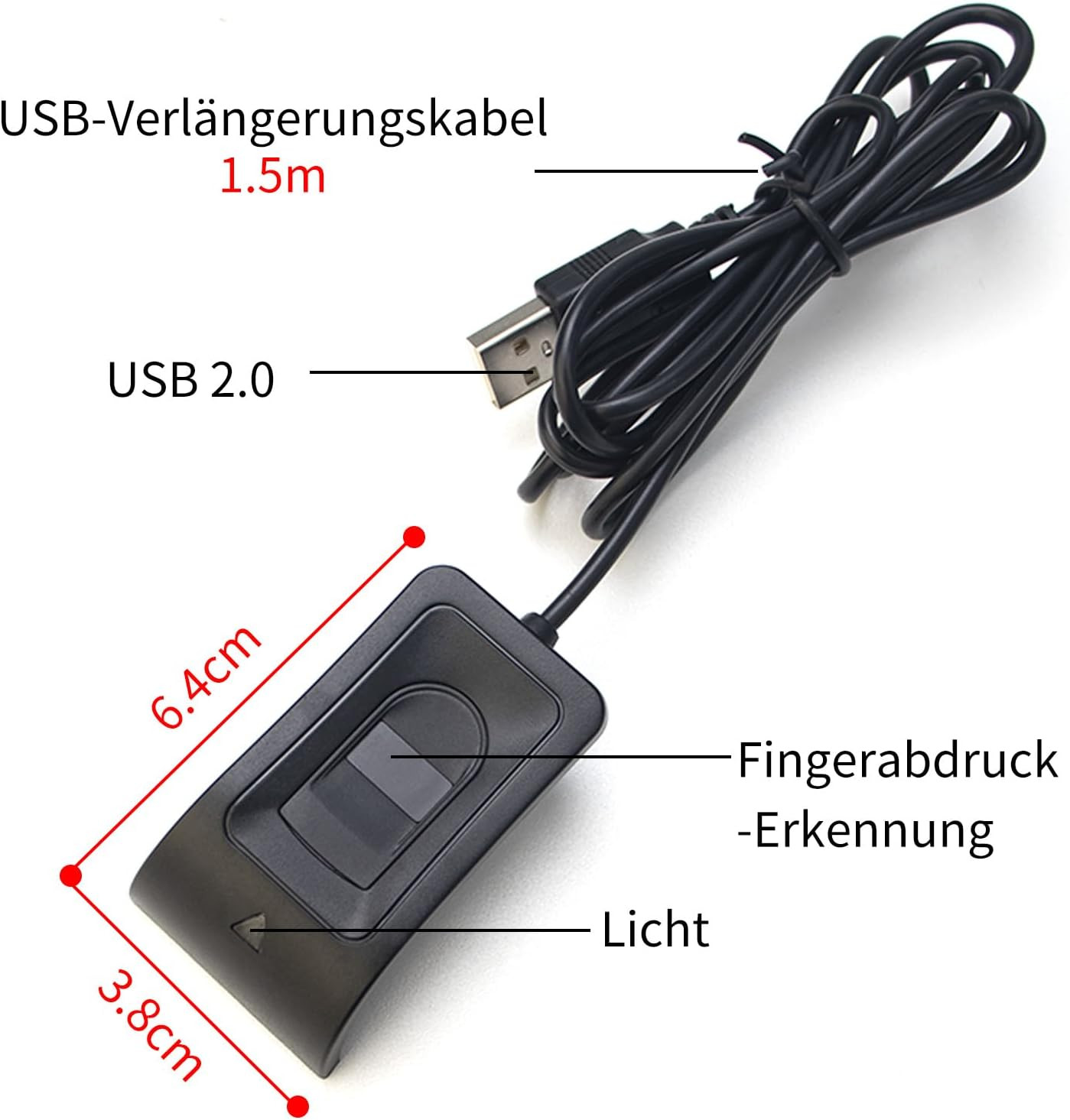 USB Fingerprint Reader Fingerprint for Windows10/11, Windows Hello Automatic Dri