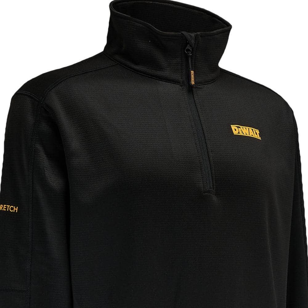 DEWALT Jonesboro Black 1/4 Zip Pullover Prostretch Mock Neck Mens Size L