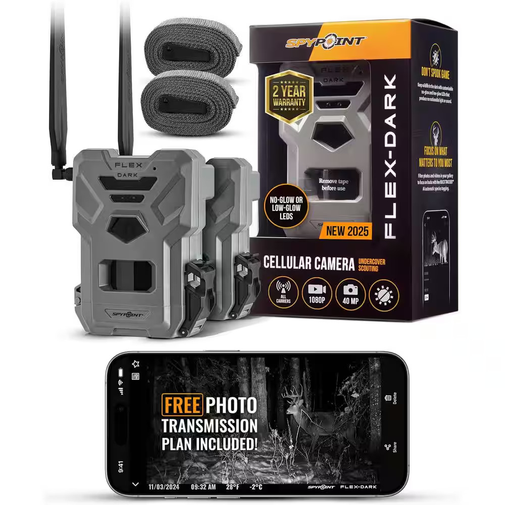 Flex-Dark Twin Pack Cellular Trail Camera, 40MP Photos, 1080P Video + Sound, No-