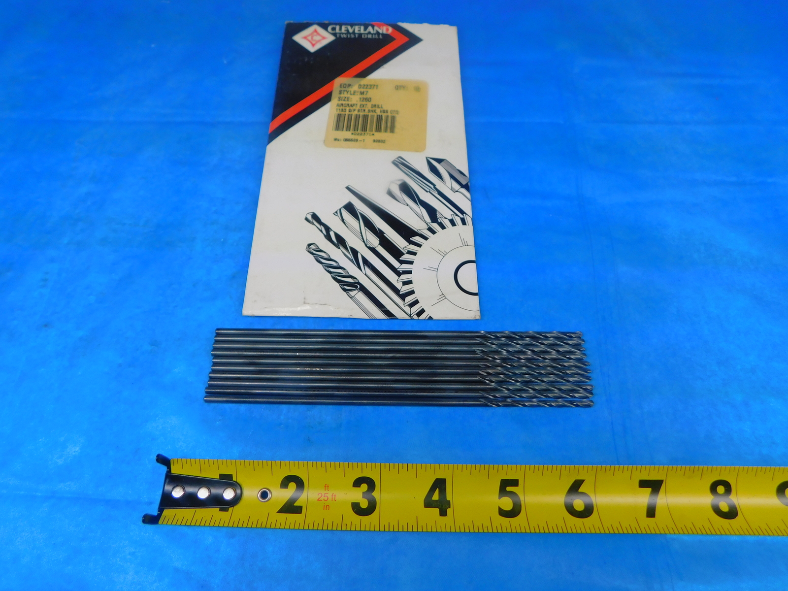 10PCS NEW CLEVELAND 0.126 O.D. HSS JOBBER TWIST DRILL BIT .12" SHANK EDP 322371