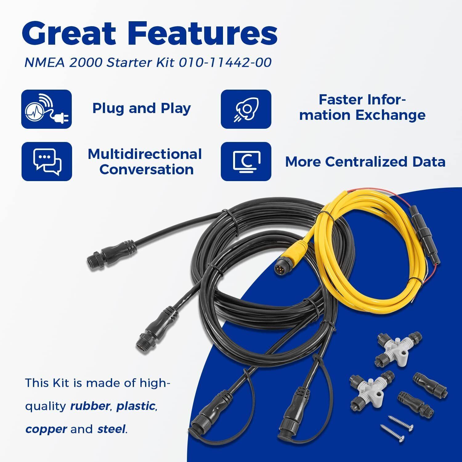 Garmin NMEA 2000 Starter Kit N2K Network Cable Drop/Power/Backbone/Connectors