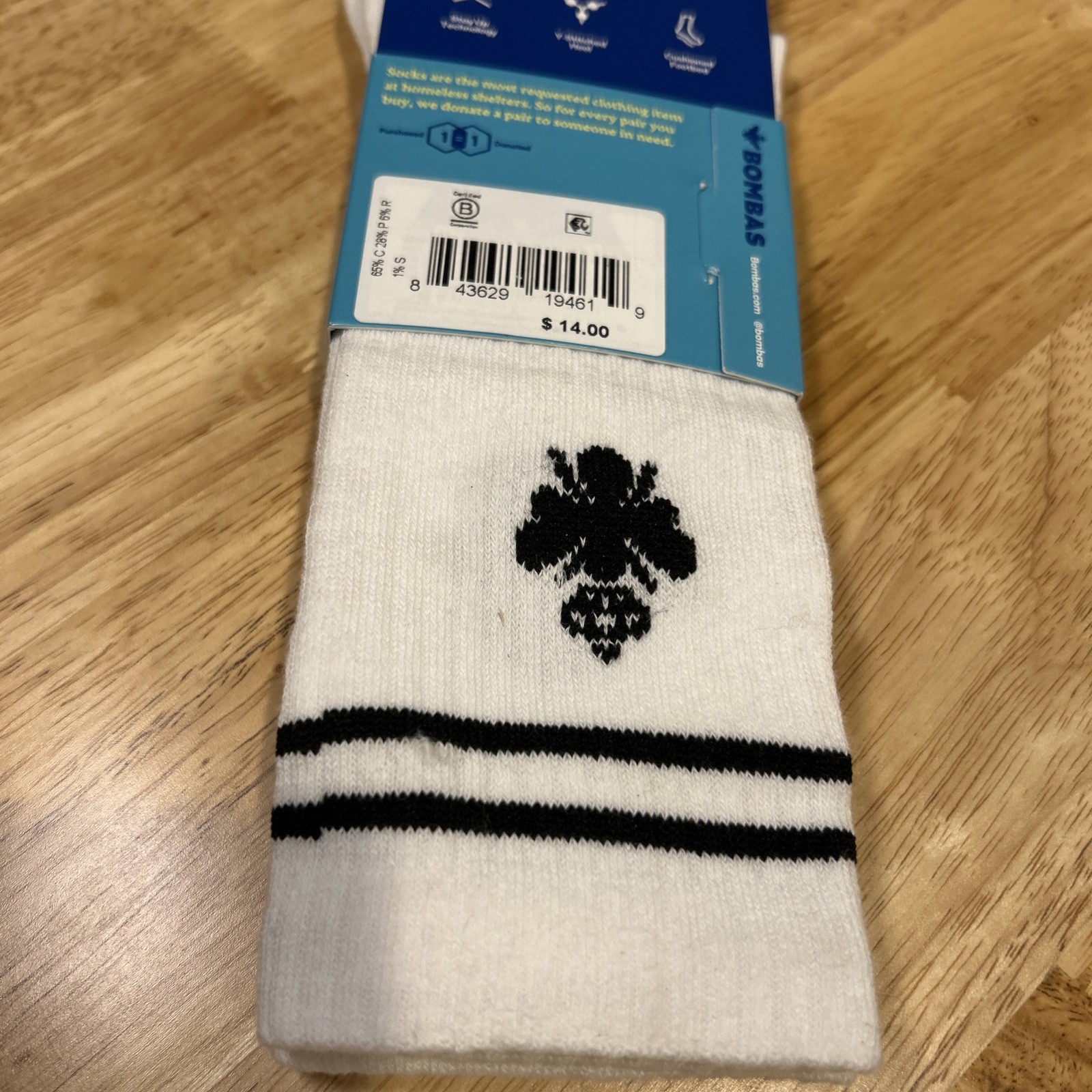 Bombas Core Classic Unisex Original Half Calf Socks White Size Large Cotton