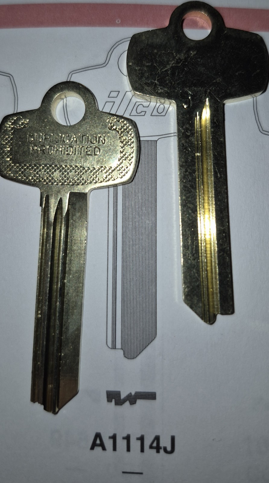 Best, A1114J, 1A1J1, 1114J, 114J, (1) Key Blank. Stamped Duplication Prohibited