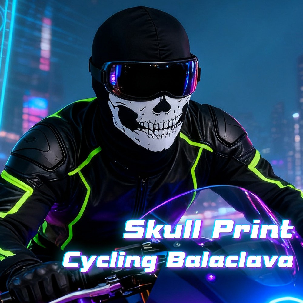 Ghost Biker Skull Hood Full Face Mask Motorcycle Ski Balaclava CS Bike Halloween