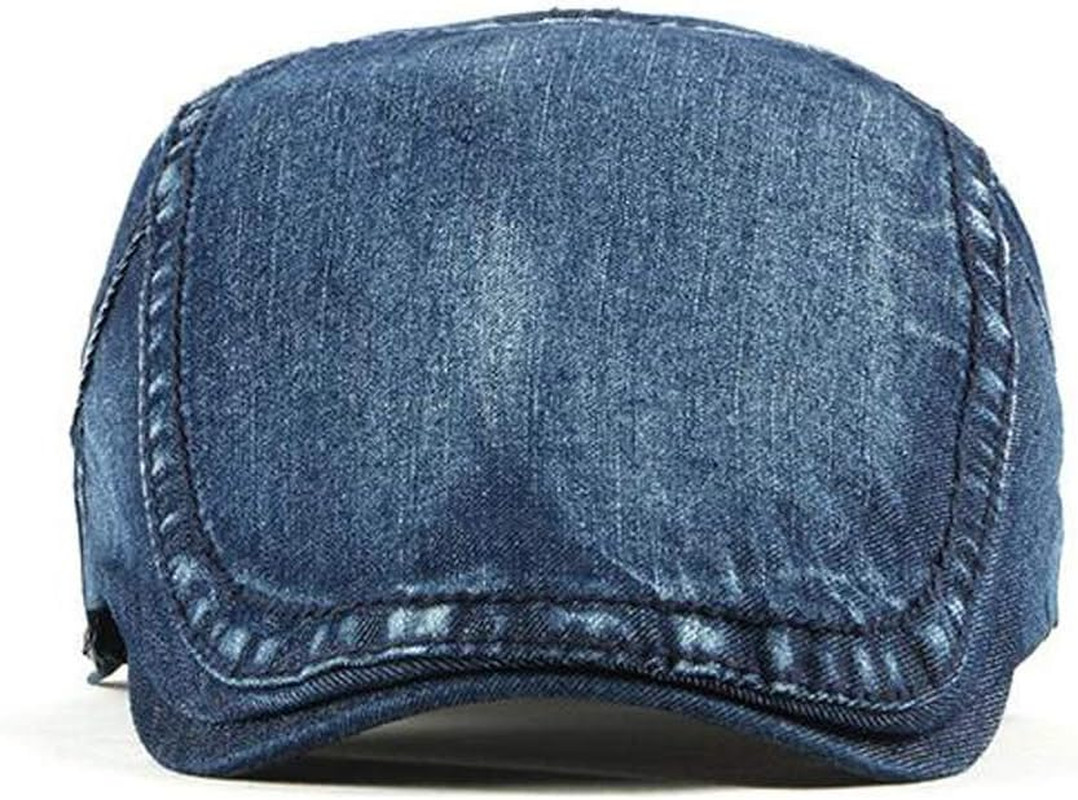 2 Pack Mens Denim Cotton Newsboy Cap Ivy Gatsby Driving Hunting Cabbie Hats