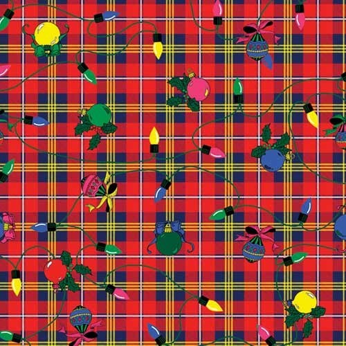 Carolina Creative Bandanna (Christmas Plaid) 22" x 22" Winter Holiday Lights