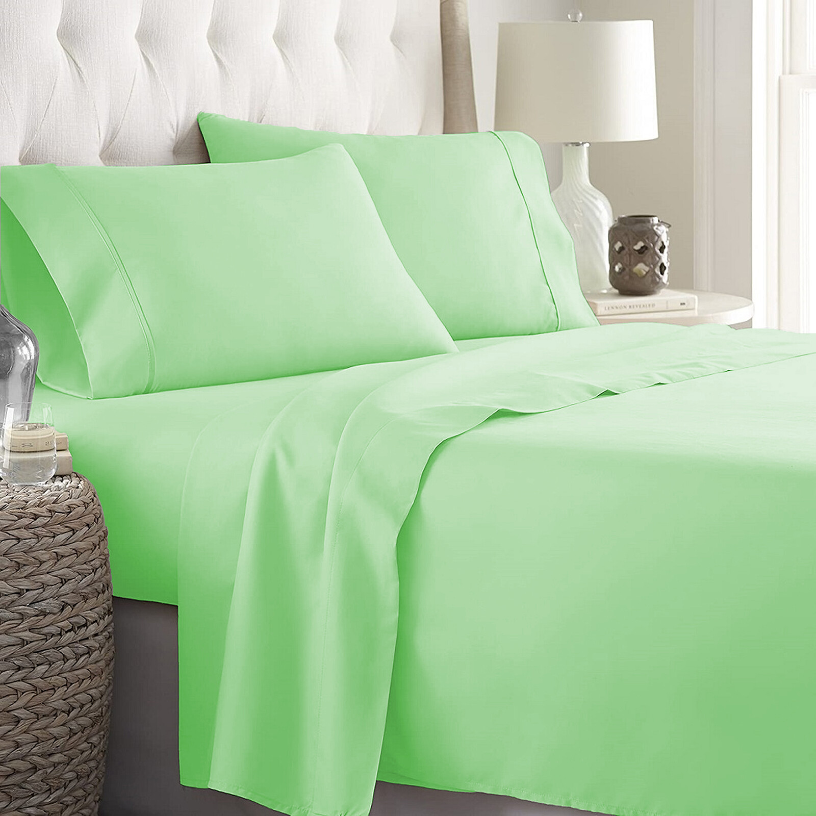 Extra Depth Pocket 1000 TC/1200 TC Organic Cotton Sage Solid Select Item