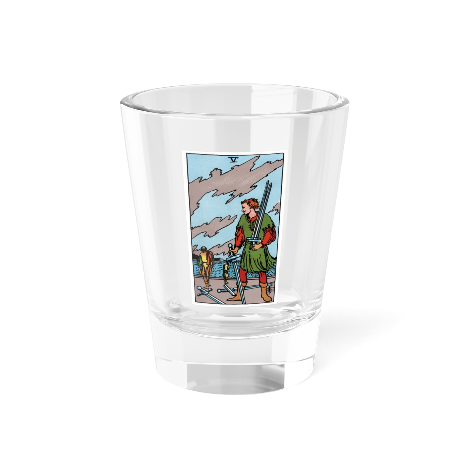 The 5 of Swords (Tarot Card) Shot Glass 1.5oz