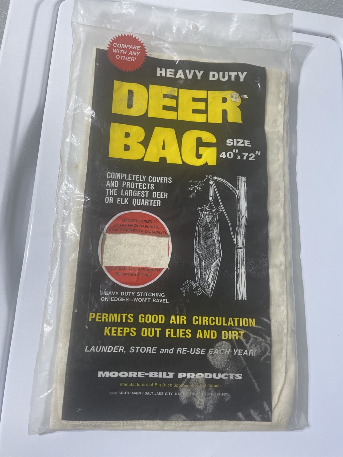 Big Game Buck Bagger 40x72 Deer Bag Elk Quarter Osnaburg Cotton Moore-Bilt 1980s