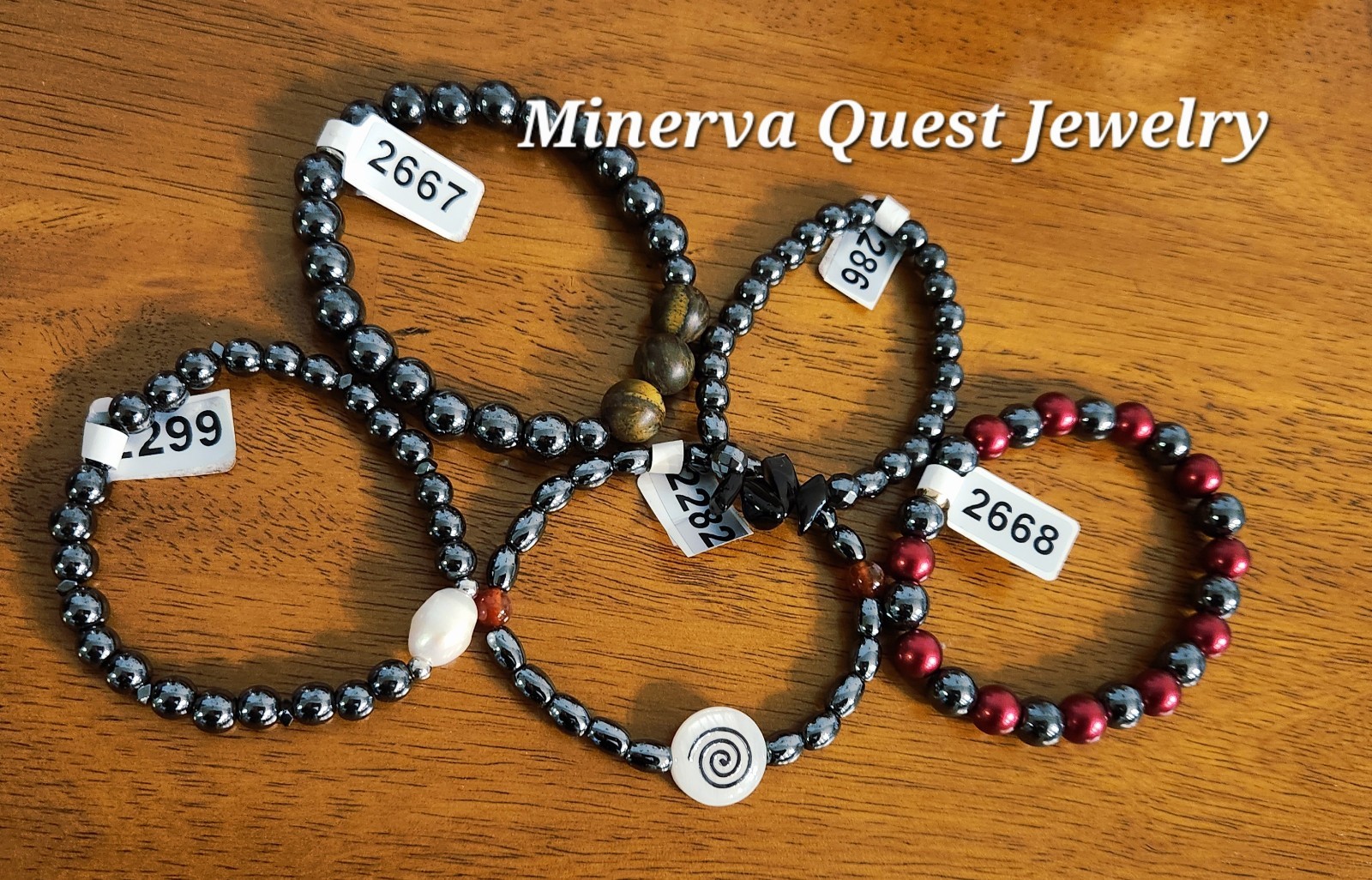 Handmade Artisan Hematite Gemstone Stretch Bracelet #2286