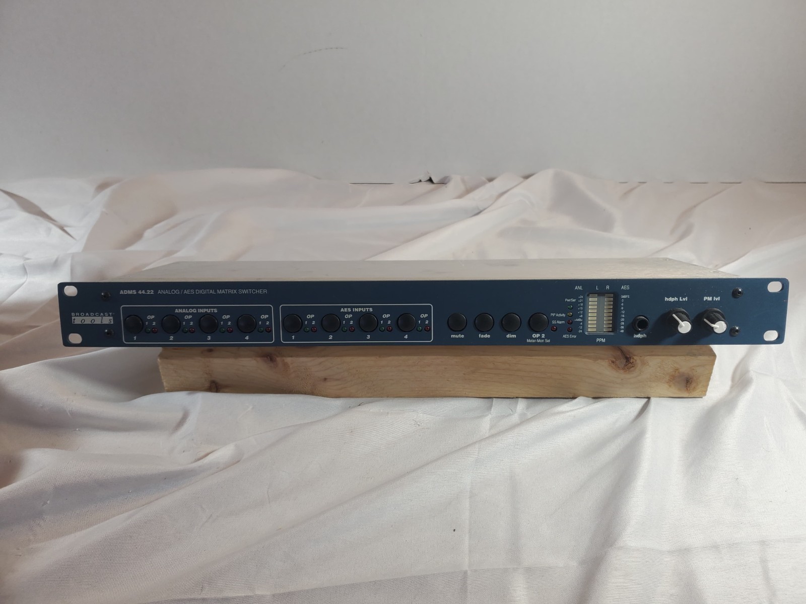 Broadcast Tools ADMS 44.22 Analog / AES Digital Matrix Switcher – AS-IS - NO PSU