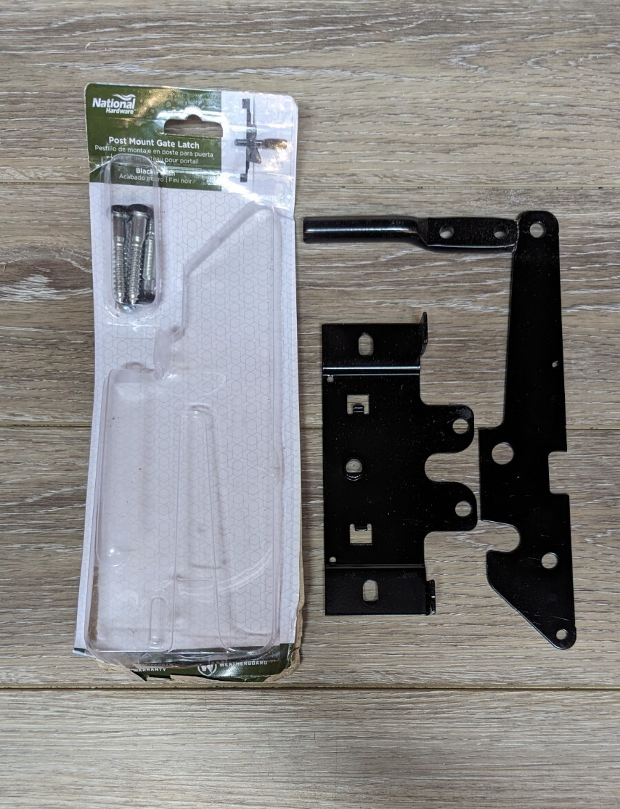 National Hardware N199-158 Black Post Mount Steel Gate Latch 6-3/4 H in.