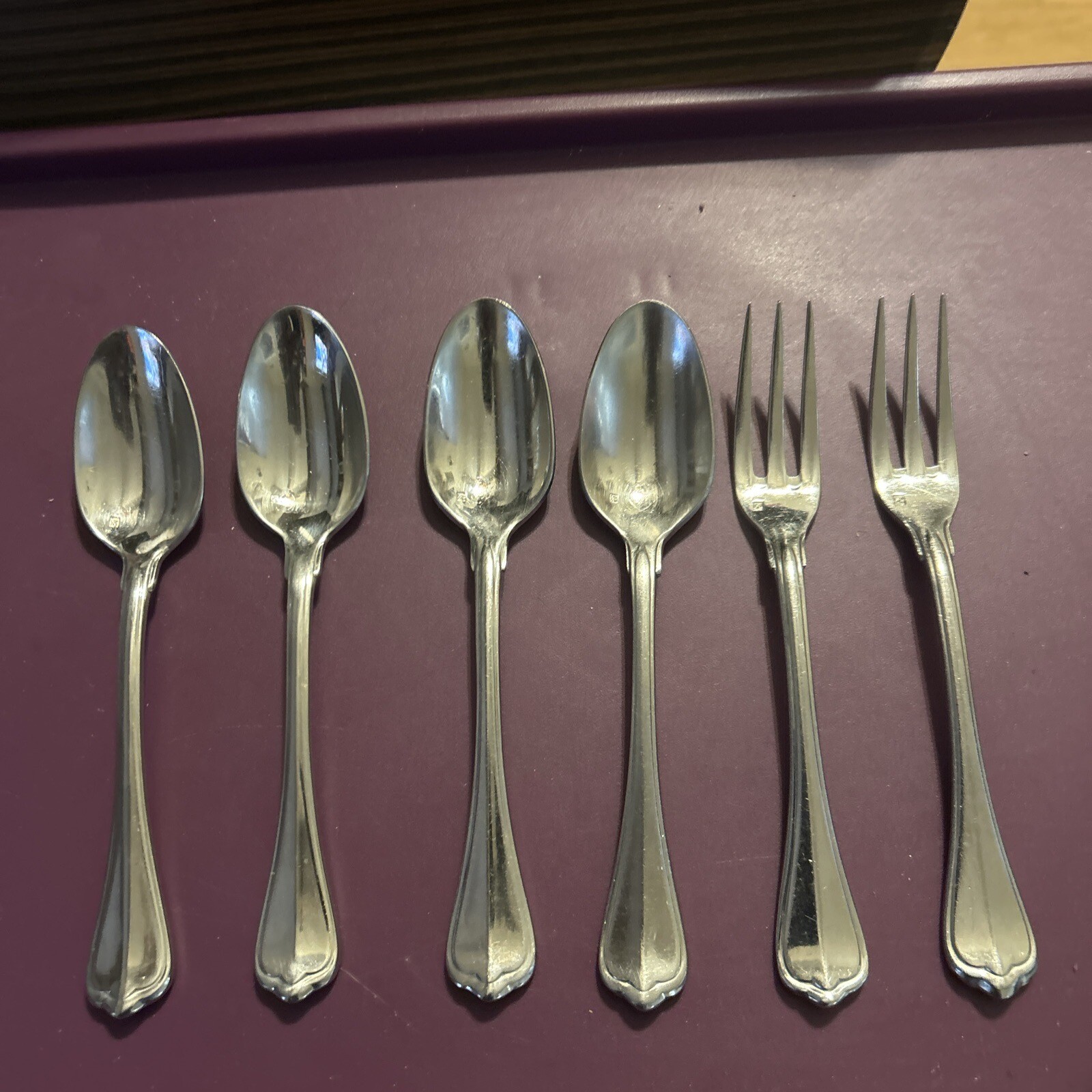 6 Pc Fortessa San Marco Stainless 18/10 Flatware Outlined Edge VC