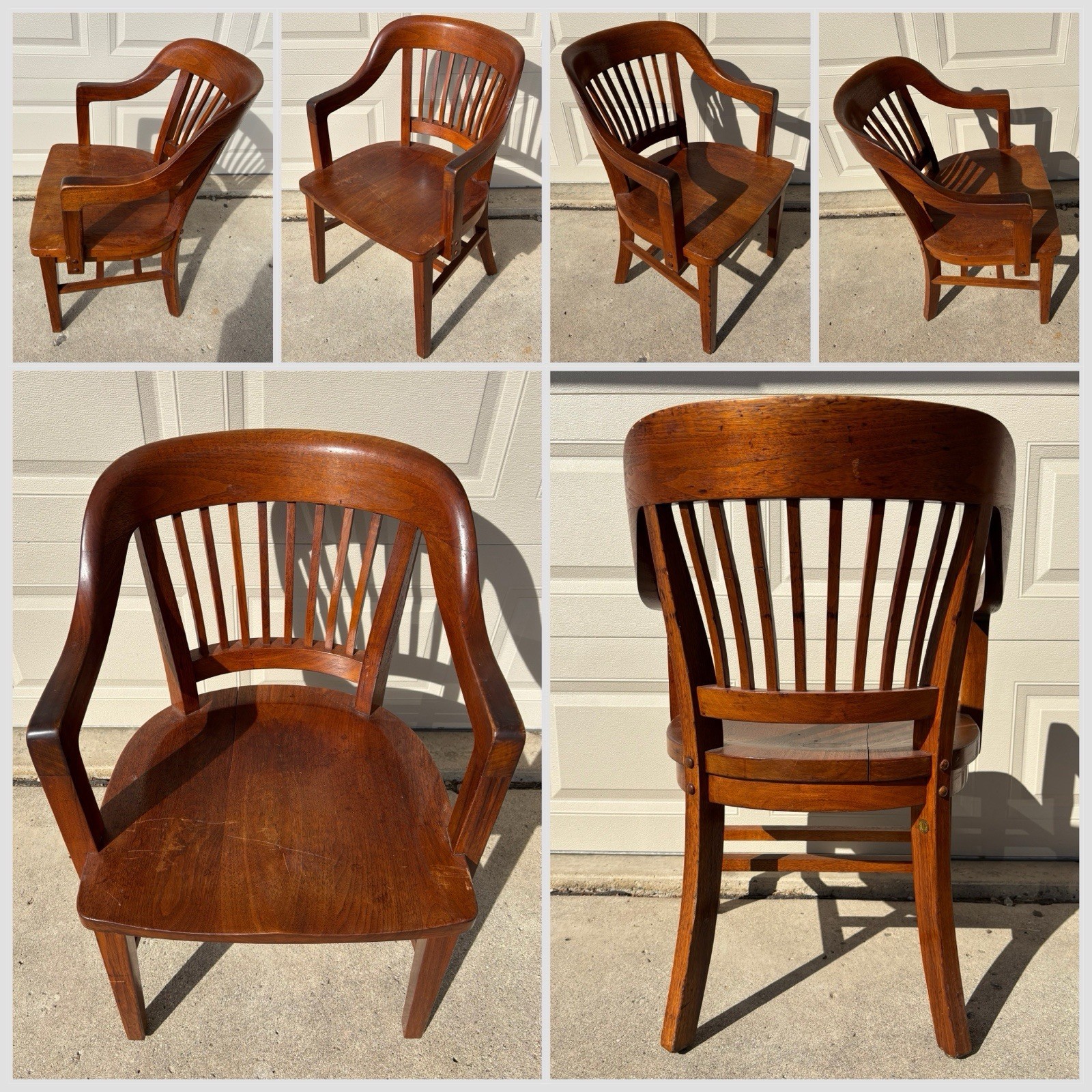 Vintage W.H. Gunlocke Walnut Executive Armchair – Mid Century Office / Library