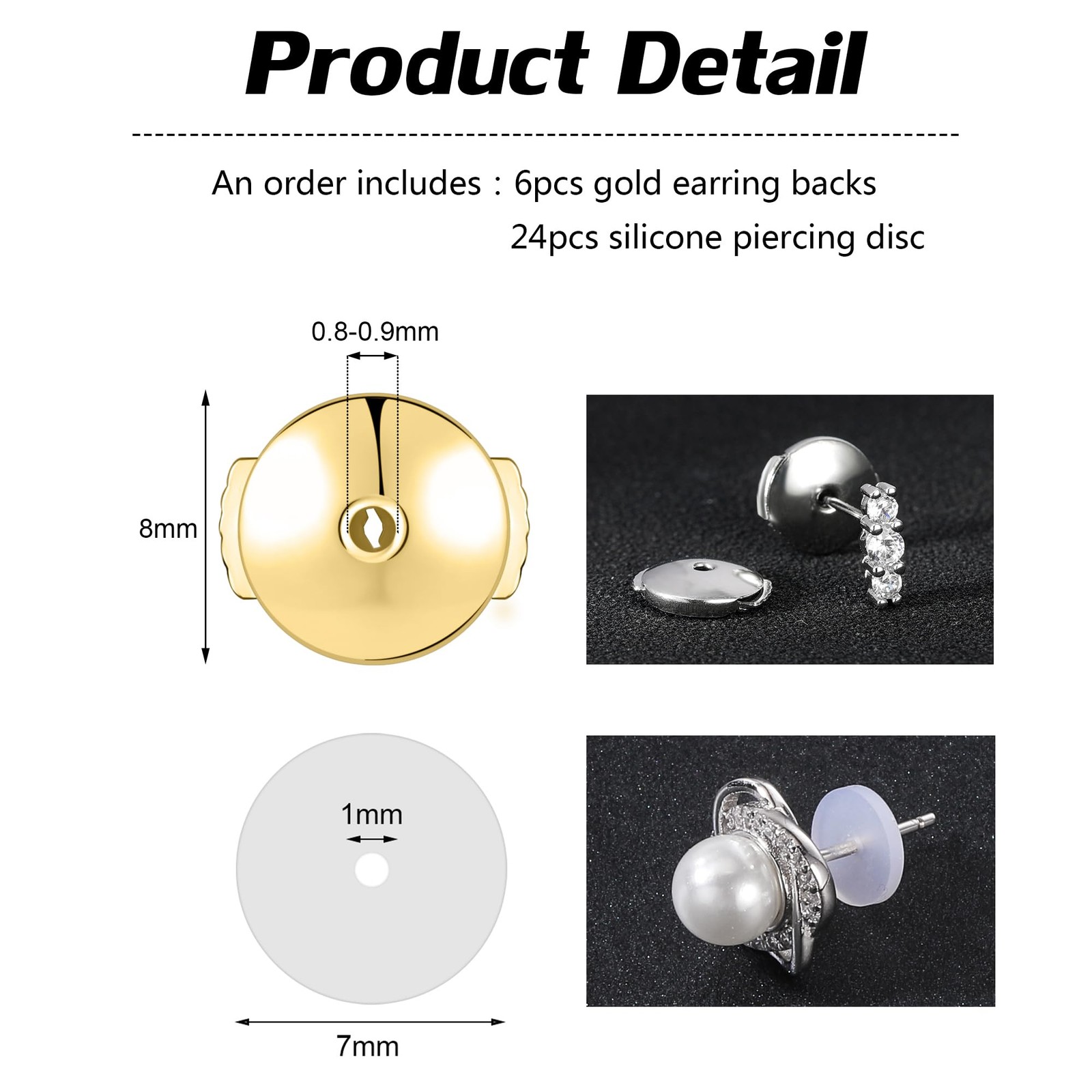 Stainless Steel Locking Earring Backs for Studs Locking Earring Backs Replacemen