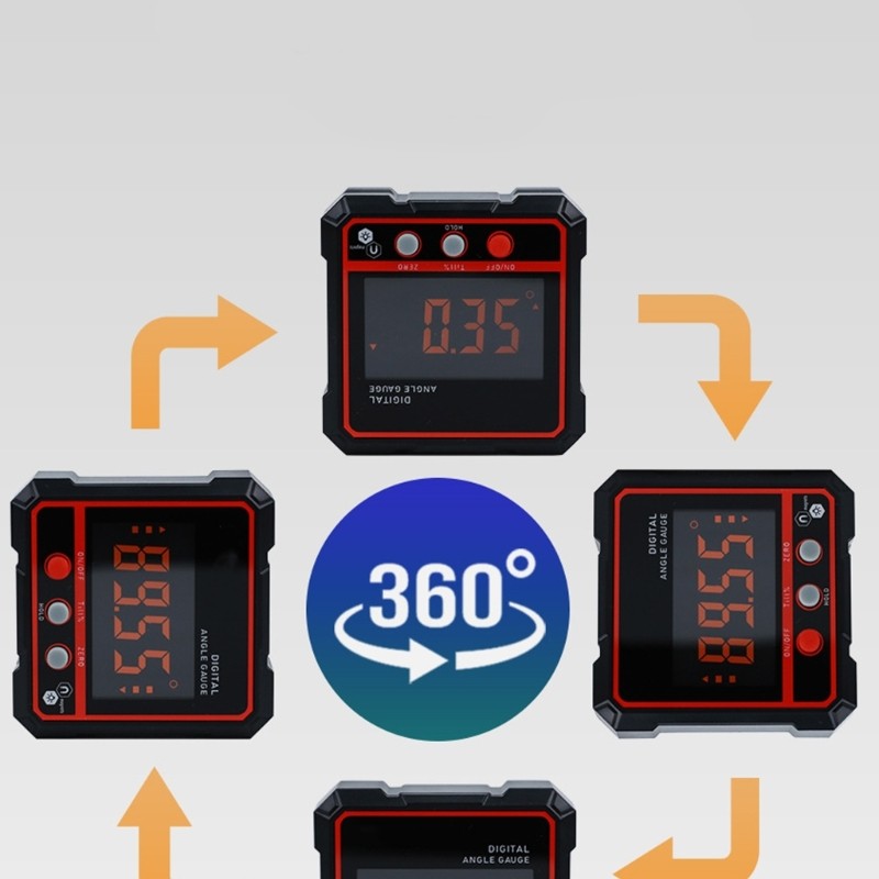 Mini Digital Level Tool Strong Magnet Base for Equipment Alignment Adjustments
