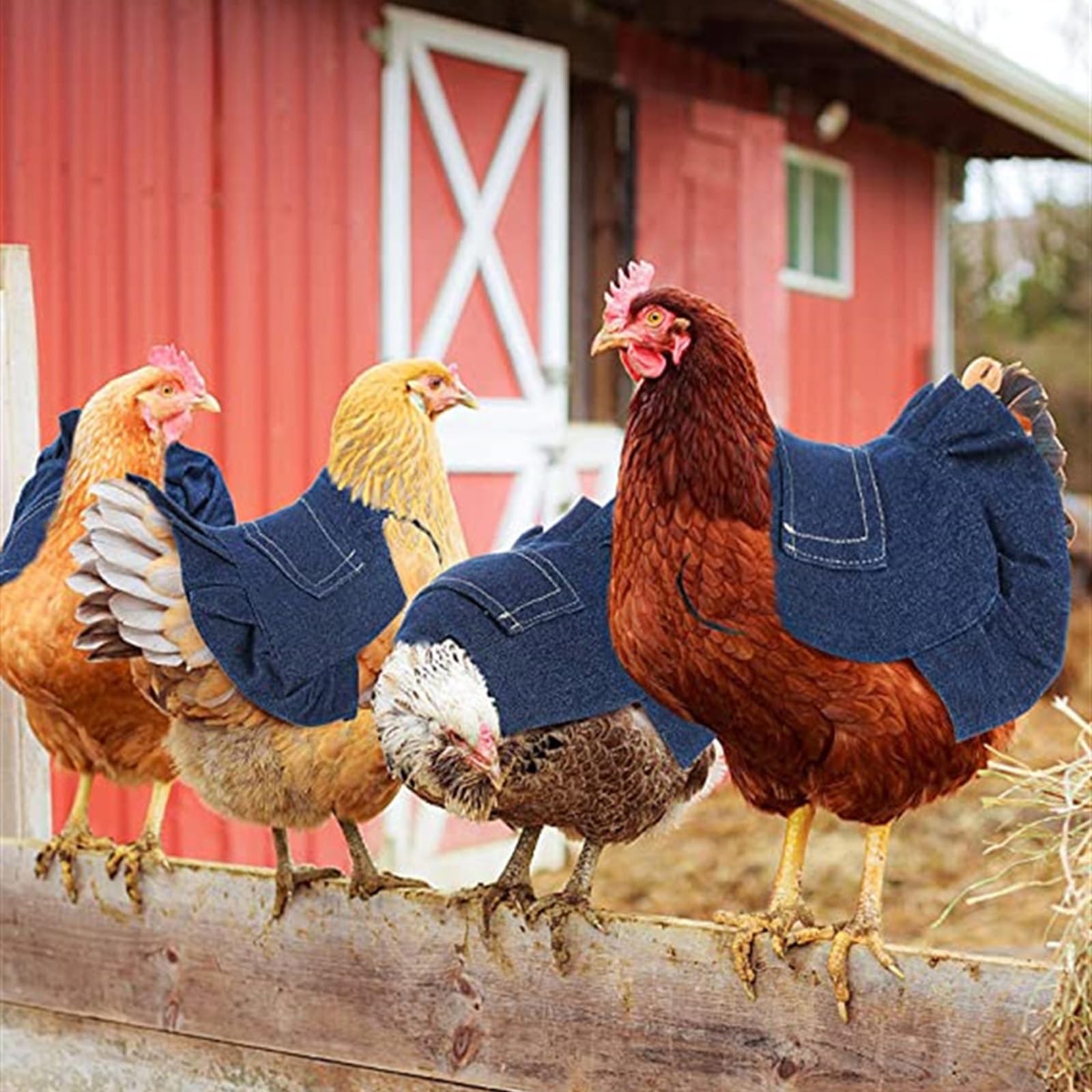 Chicken Saddles, 3 Pack Hen Apron with Elastic Strap Poultry Feather