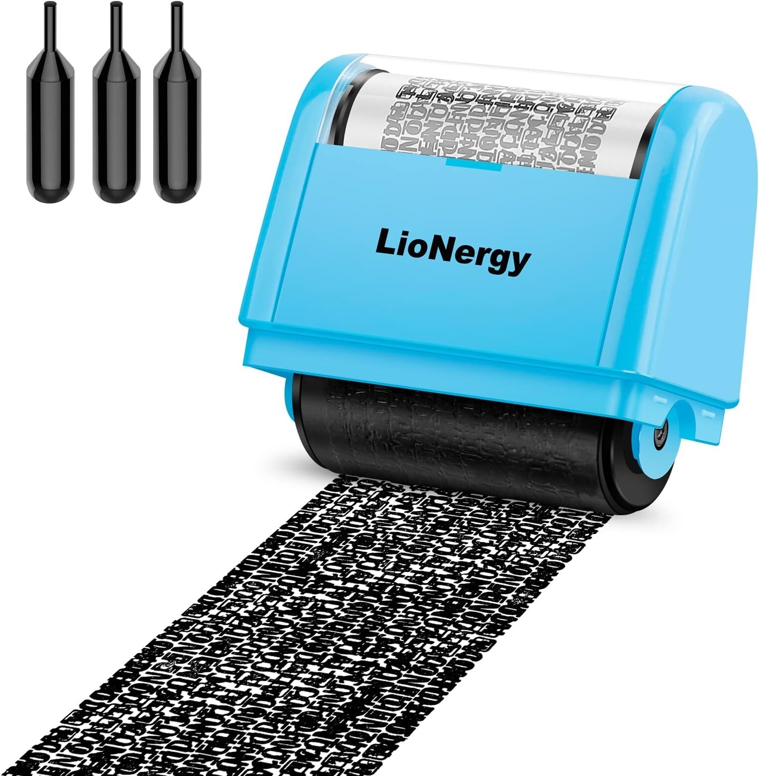 Identity Stamp Roller Identity Prevention Security Stamp with 3 Refill, Blue