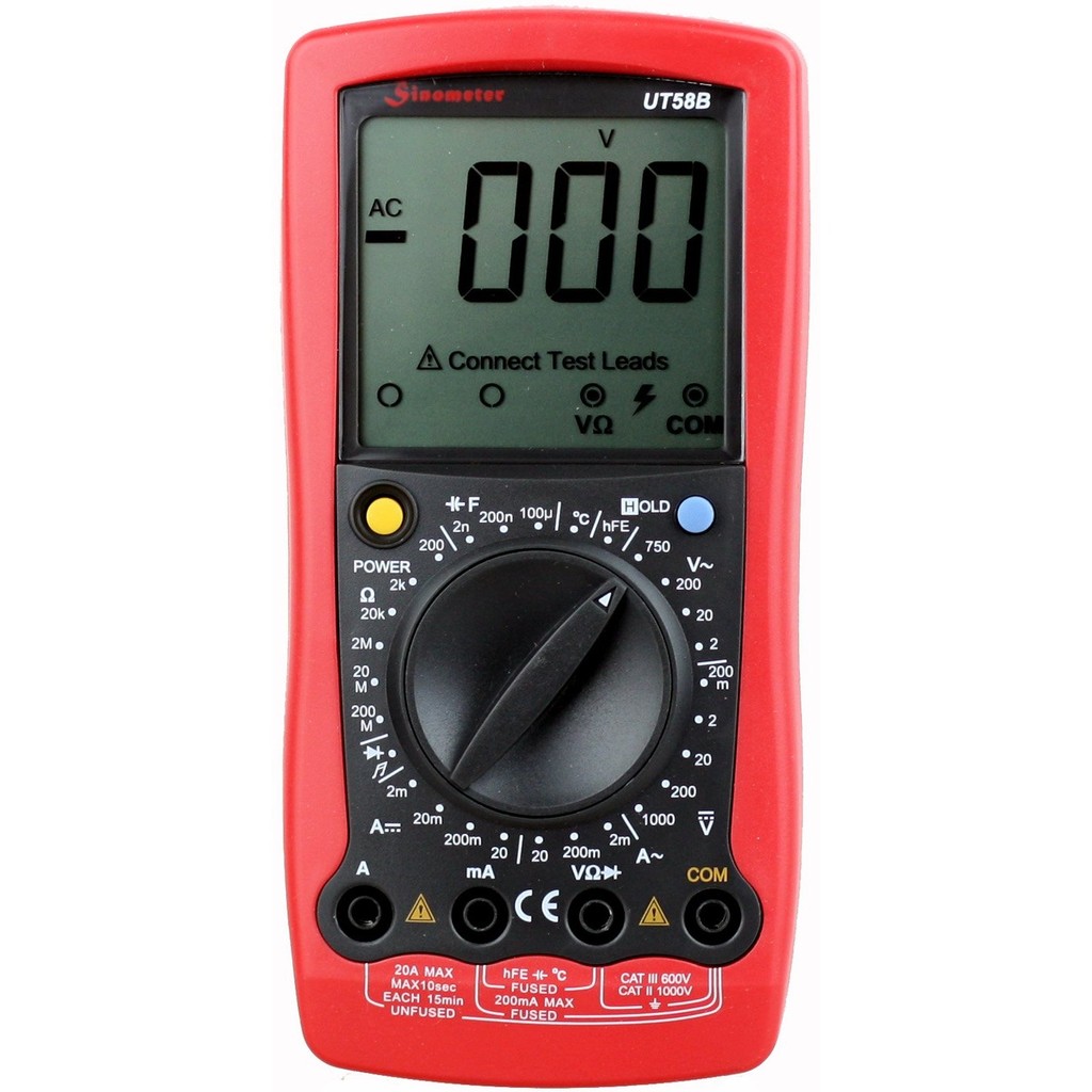 Sinometer UT58B Digital AC DC Multimeter Voltage Current Temp Ohm