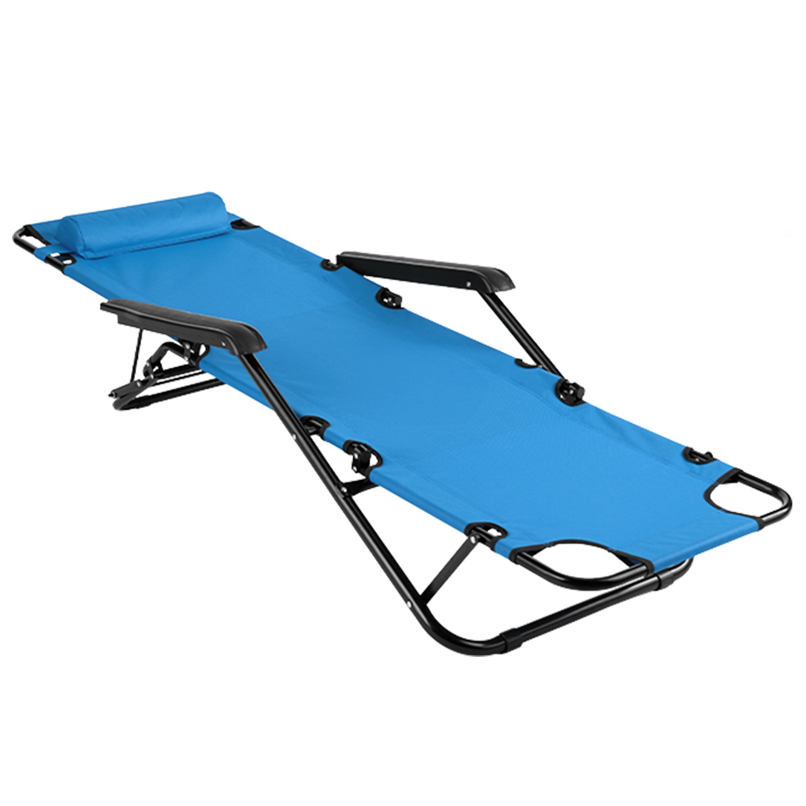 Folding Chaise Lounge Chair for Outdoor, 2-in-1 Portable Tanning Chair