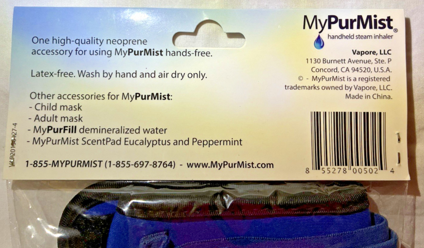 MyPurMist Hands-Free Accessory for Using Handheld Steam Inhaler - NEW