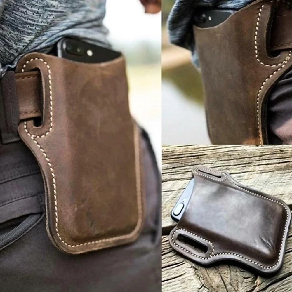 Leather Phone Case Belt Loop Waist Holster ​Wallet For iPhone 16 15 14 Pro Max