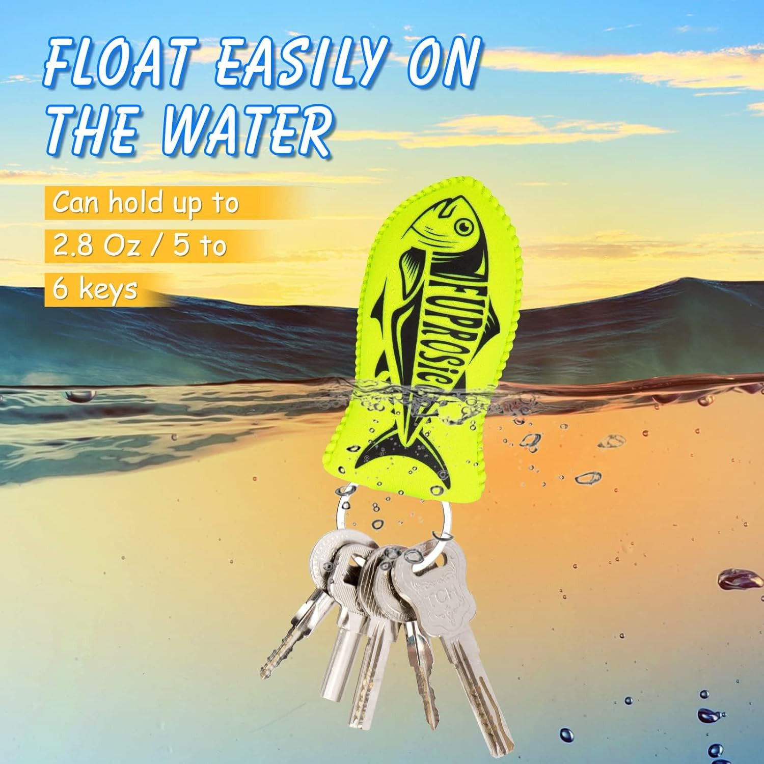 Floating Key Chain for Boating Glow in the Dark Keychain Boat Key Float Waterpro