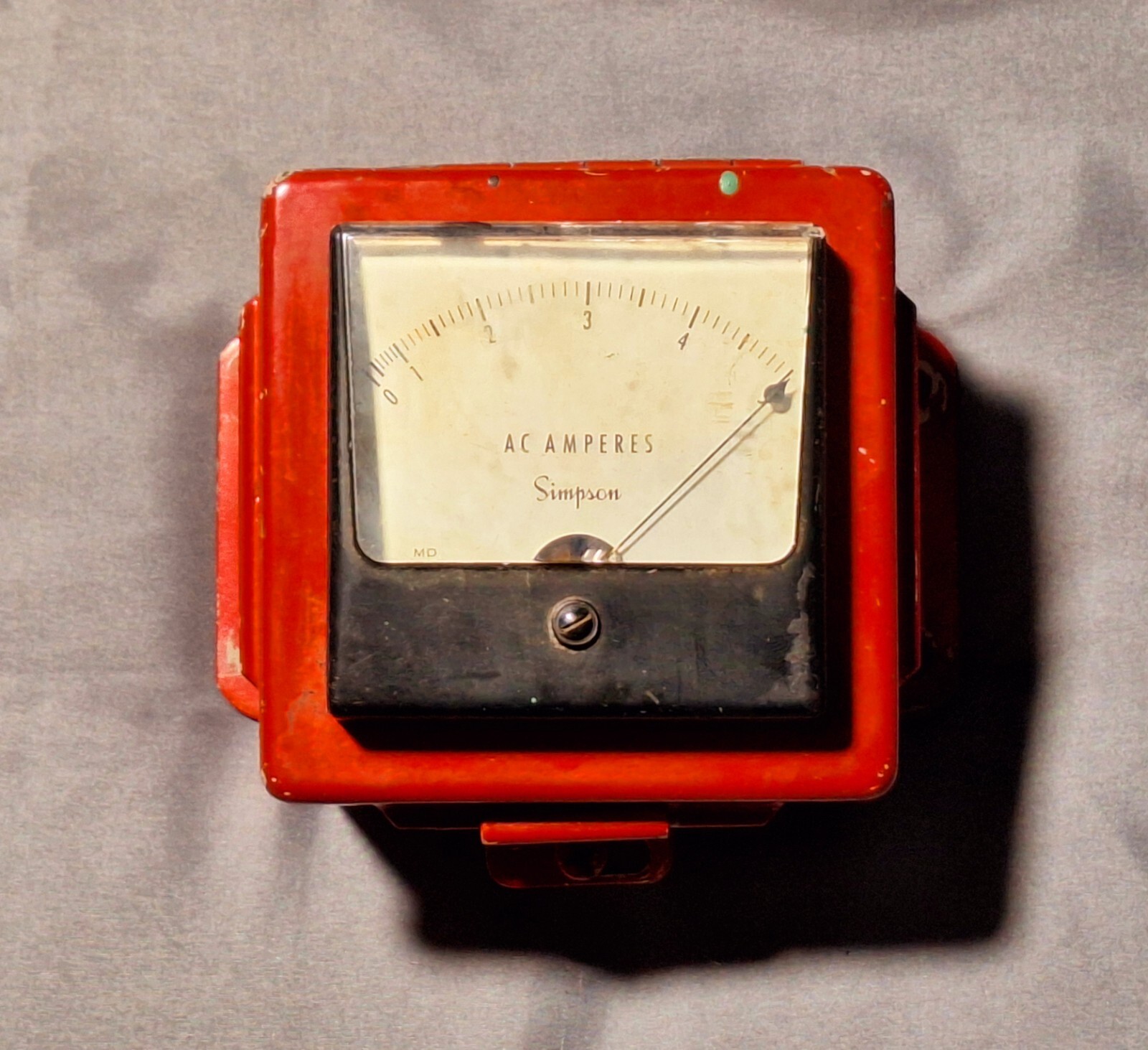 Simpson AC Amperes Panel Gauge Meter 0-5 Amps With Hoffman Enclosure Box, USA