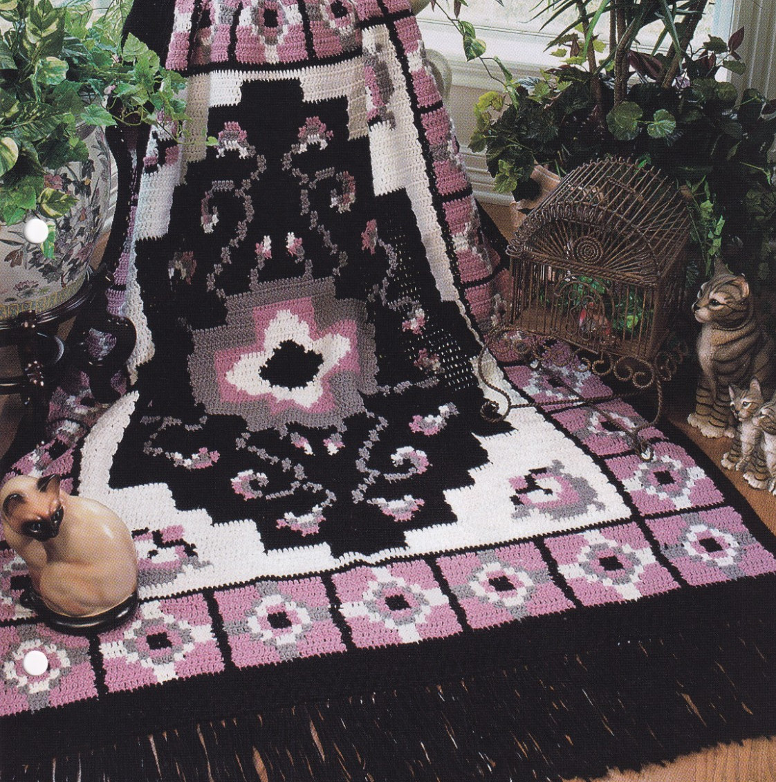 Crochet Afghan Pattern WINDOW SCROLL AFGHAN Instructions Annie's Club