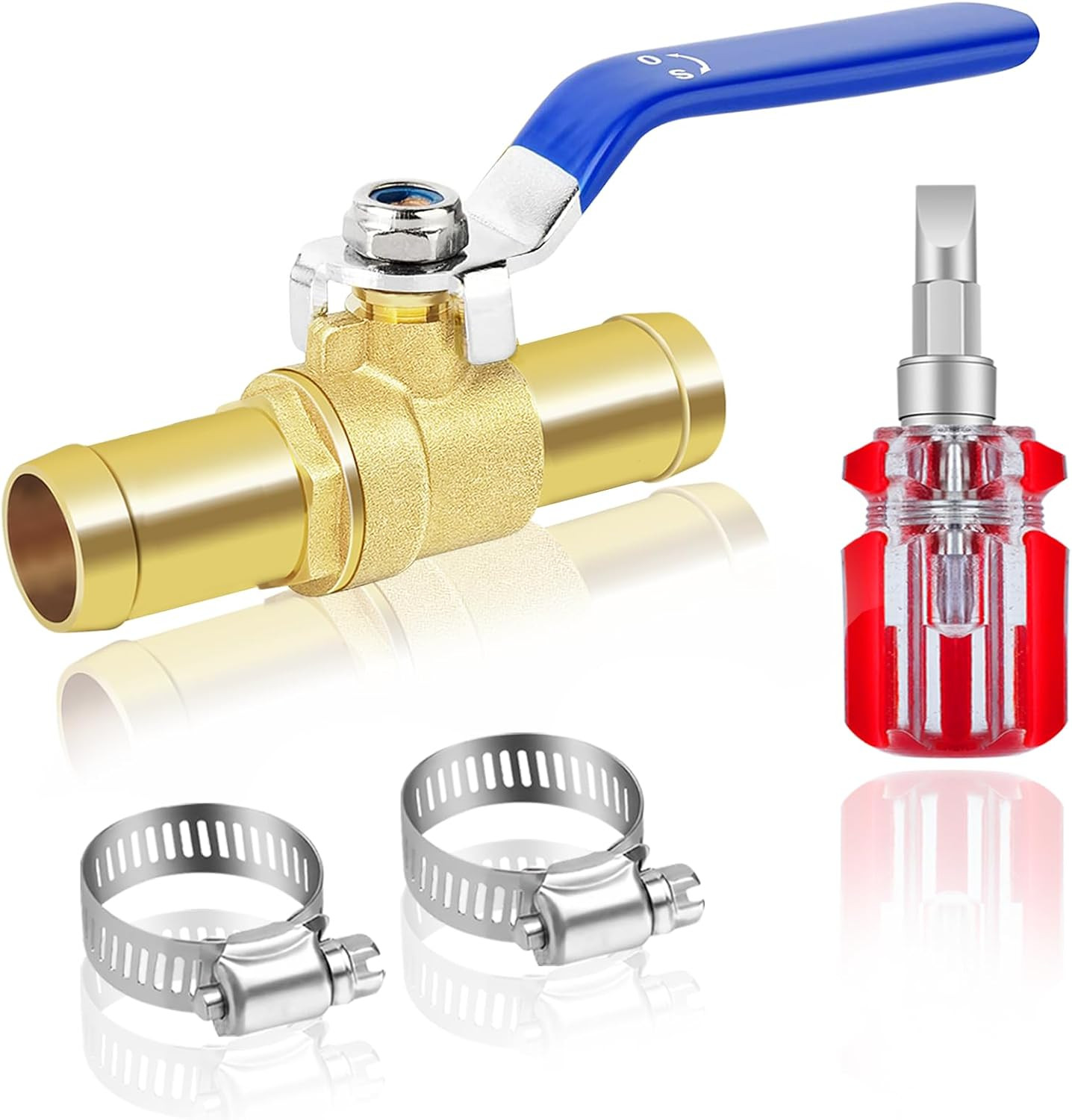 Brass Barb In-Line Shut Off Valve Kit for 3/4" Heater Hoses