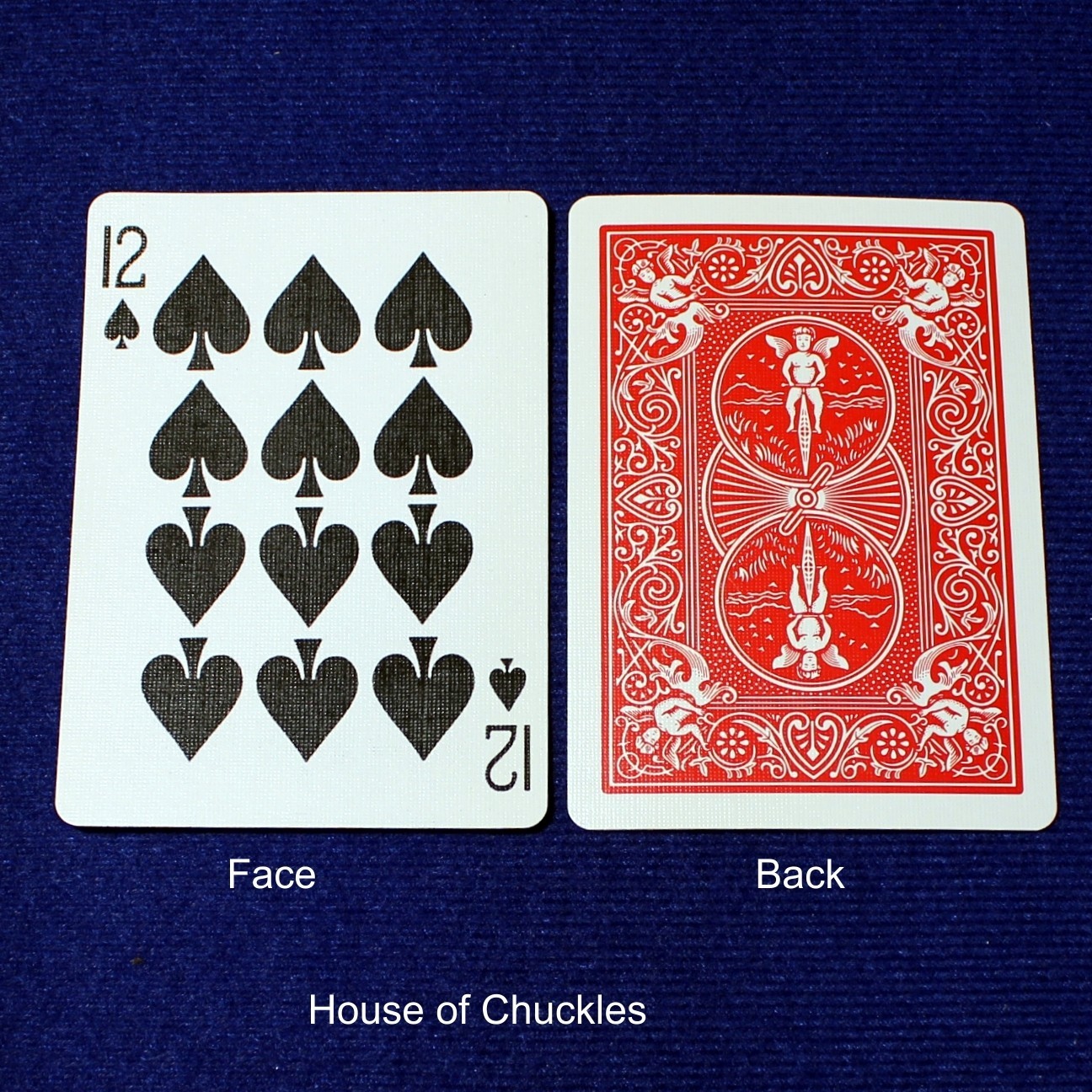 12 of Spades, Bicycle Printed Gaff Card, Red