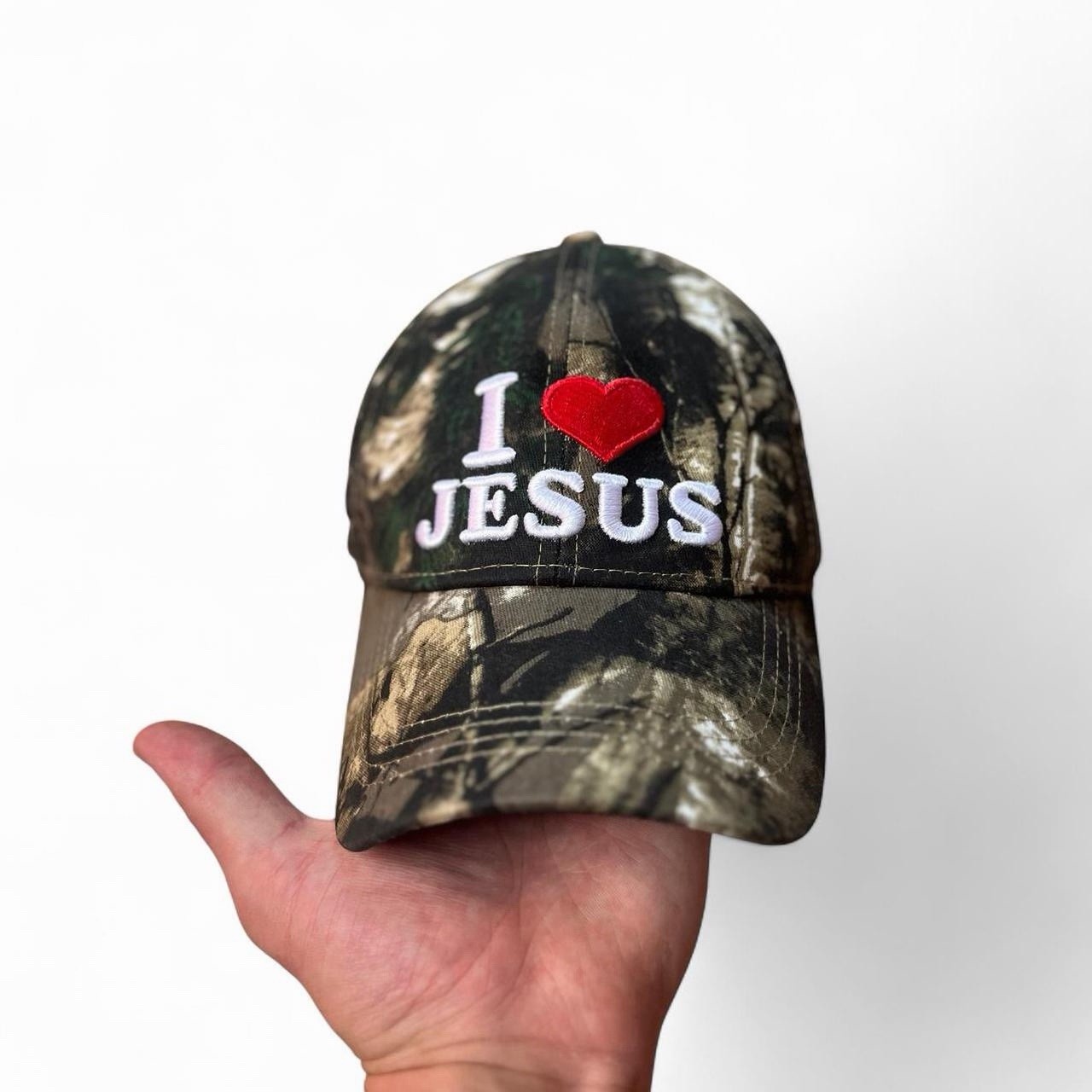 I Love Jesus embroidered Camo hat I heart Jesus cap Christian
