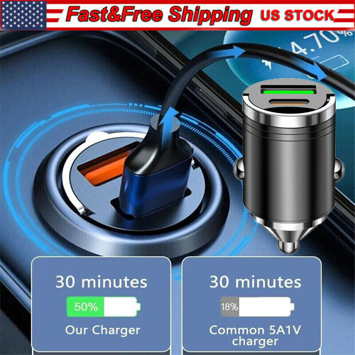 2 Port USB Super Fast Car Charger Adapter For iPhone Samsung Android Cell Phone