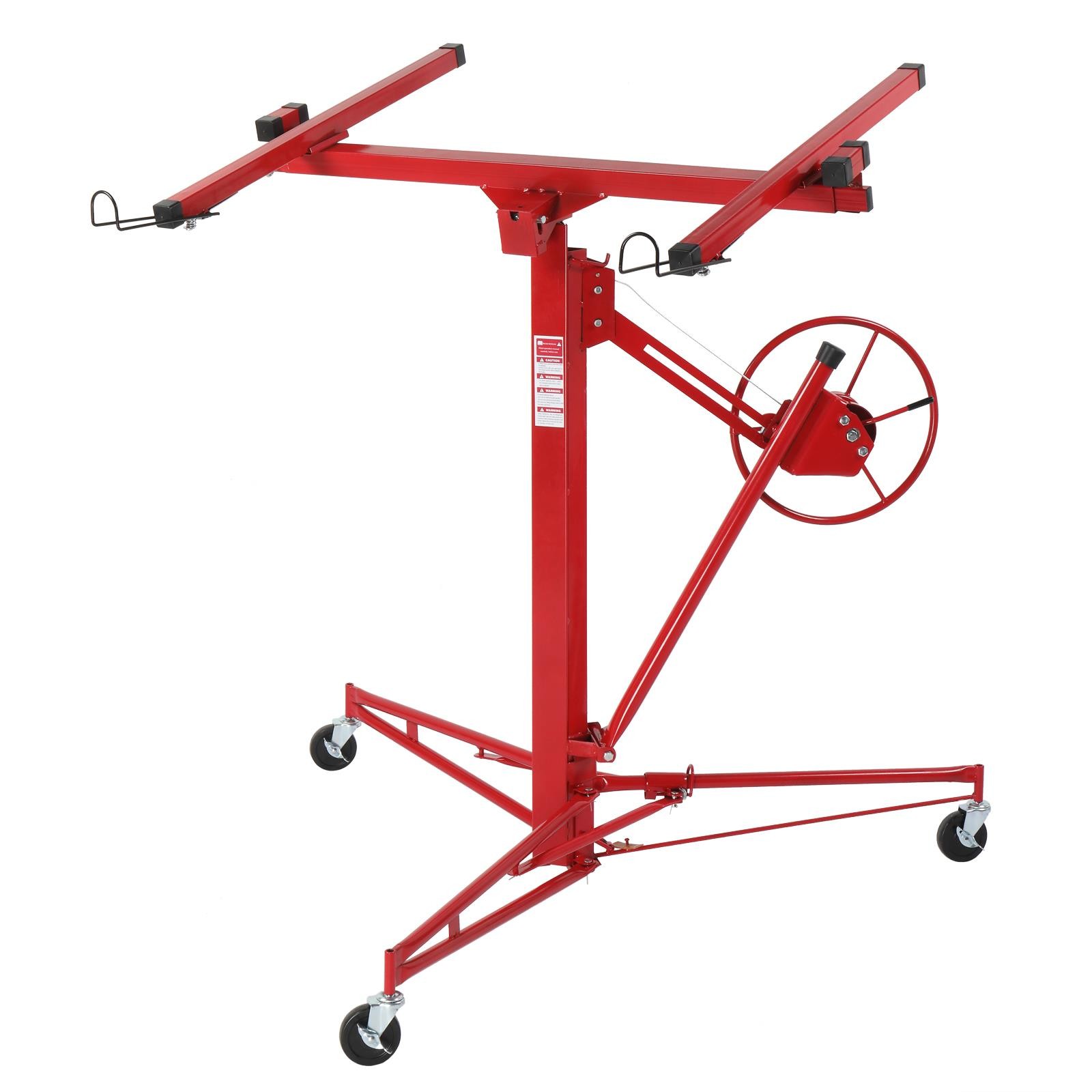 16 Feet Drywall Panel Lifter Hoist Jack Rolling Caster Lockable DIY Tool