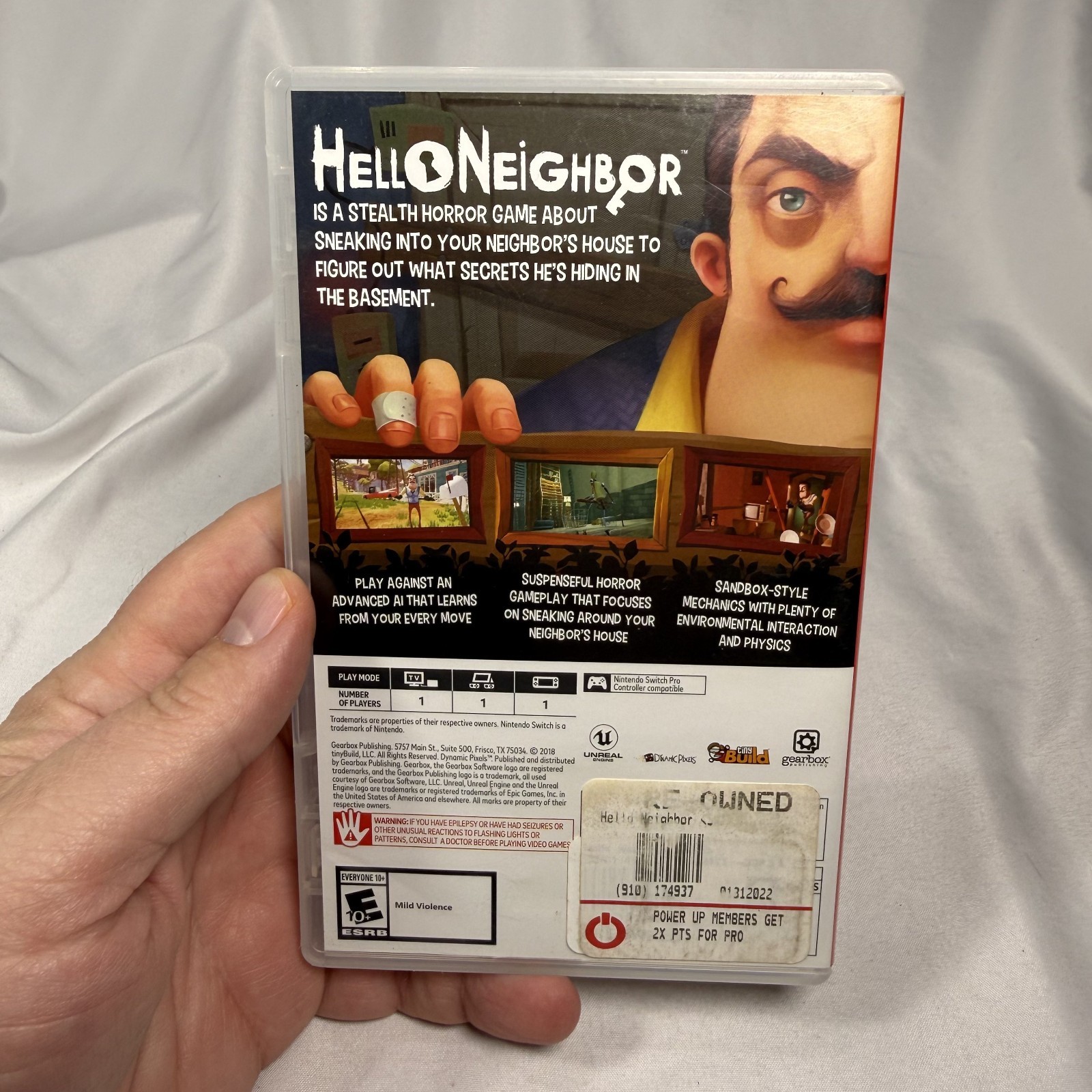Authentic Hello Neighbor Nintendo Switch **CASE ONLY** (game not included)