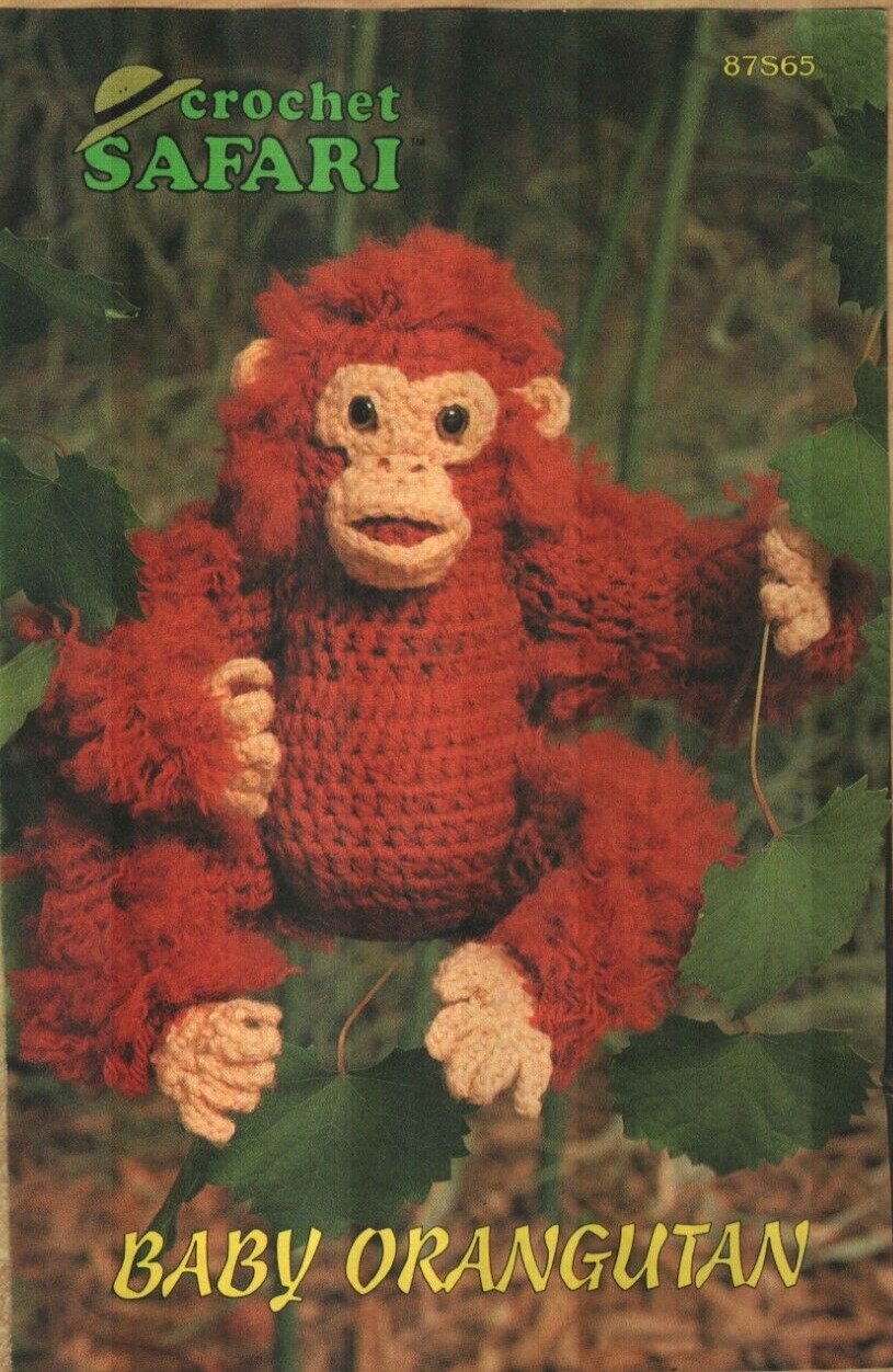 NEW BABY ORANGUTAN MONKEY 7" ANNIE'S SAFARI DIGEST SIZE CROCHET PATTERN LEAFLET