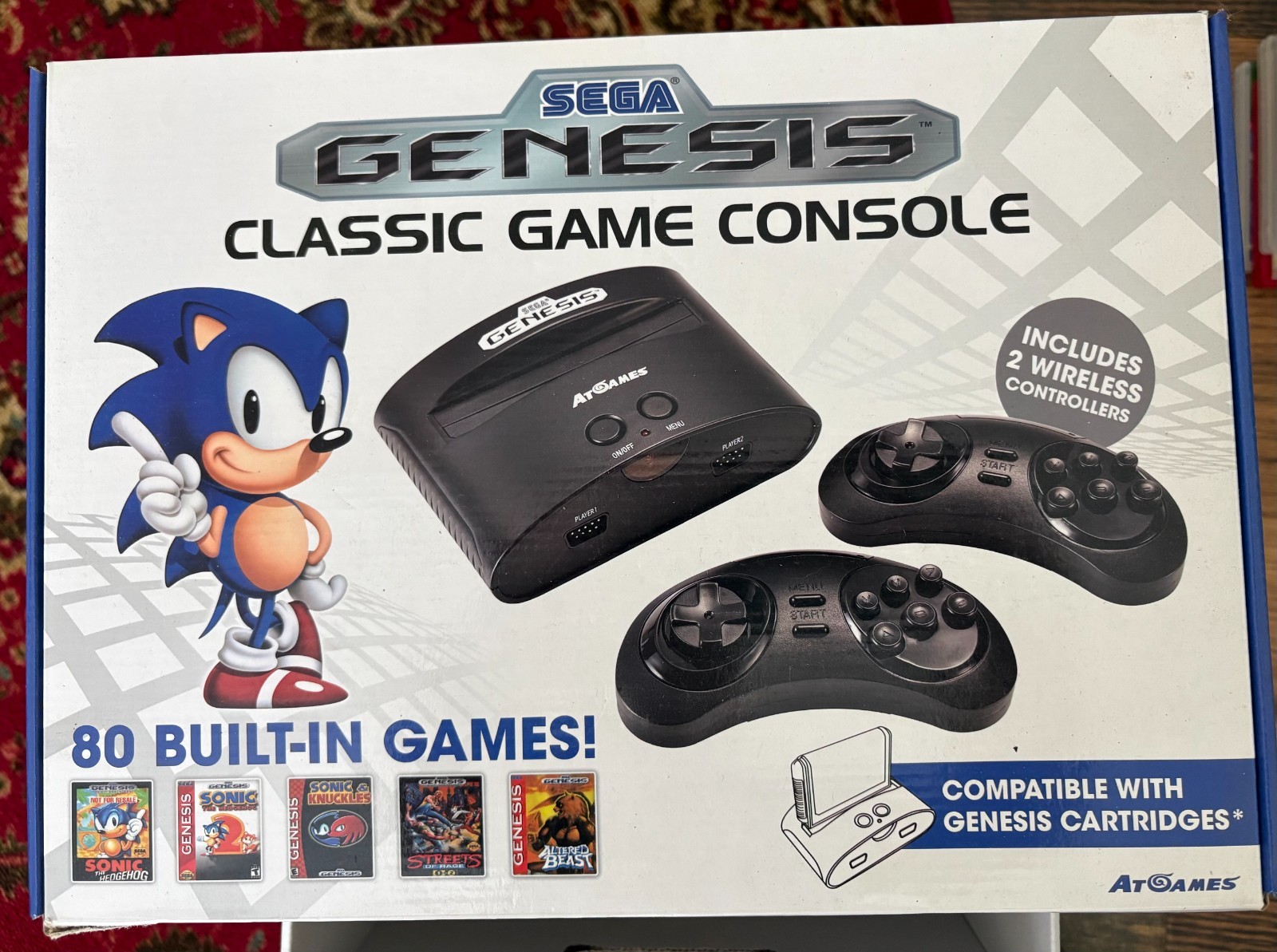 Sega Genesis Classic Game Console 80 Built-In Games Wireless Controllers
