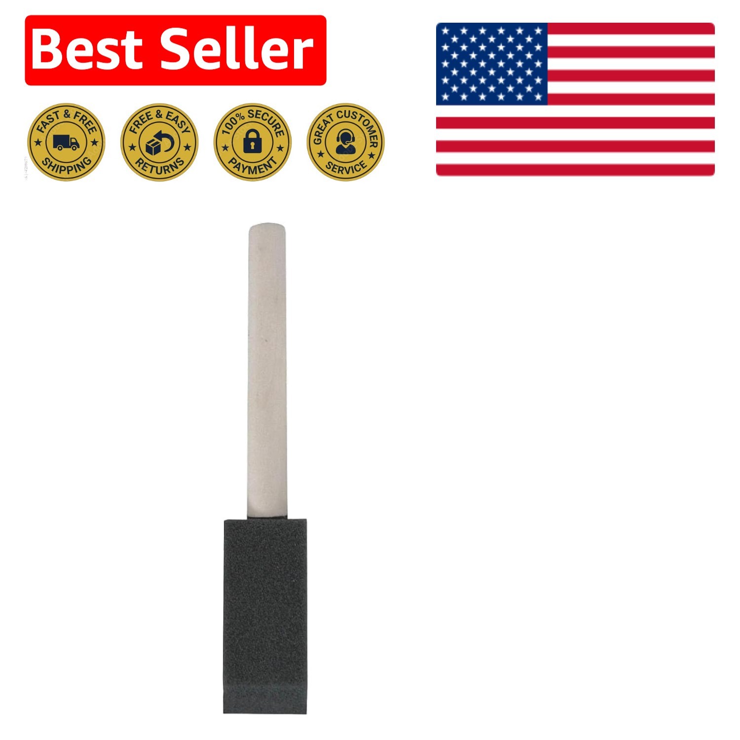 1-Inch Foam Paint Brush - Precision Tool for Crafts and DIY Projects