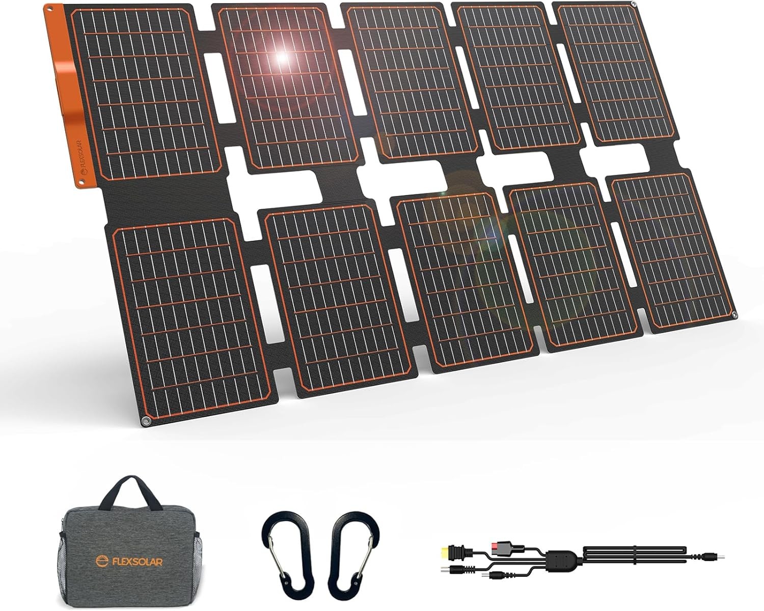 100W Portable Solar Panels Chargers W/ PD3.0 USB-C,QC3.0 USB-A & DC Outputs