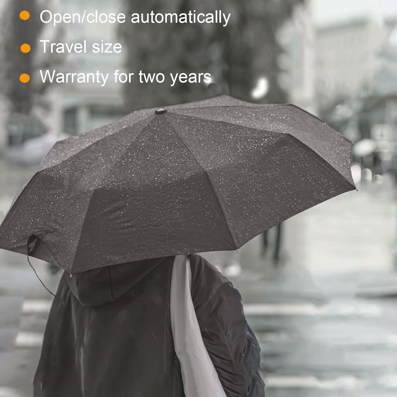 SIEPASA Compact Travel Umbrella - Windproof Auto Open/Close, Small Folding Umbre