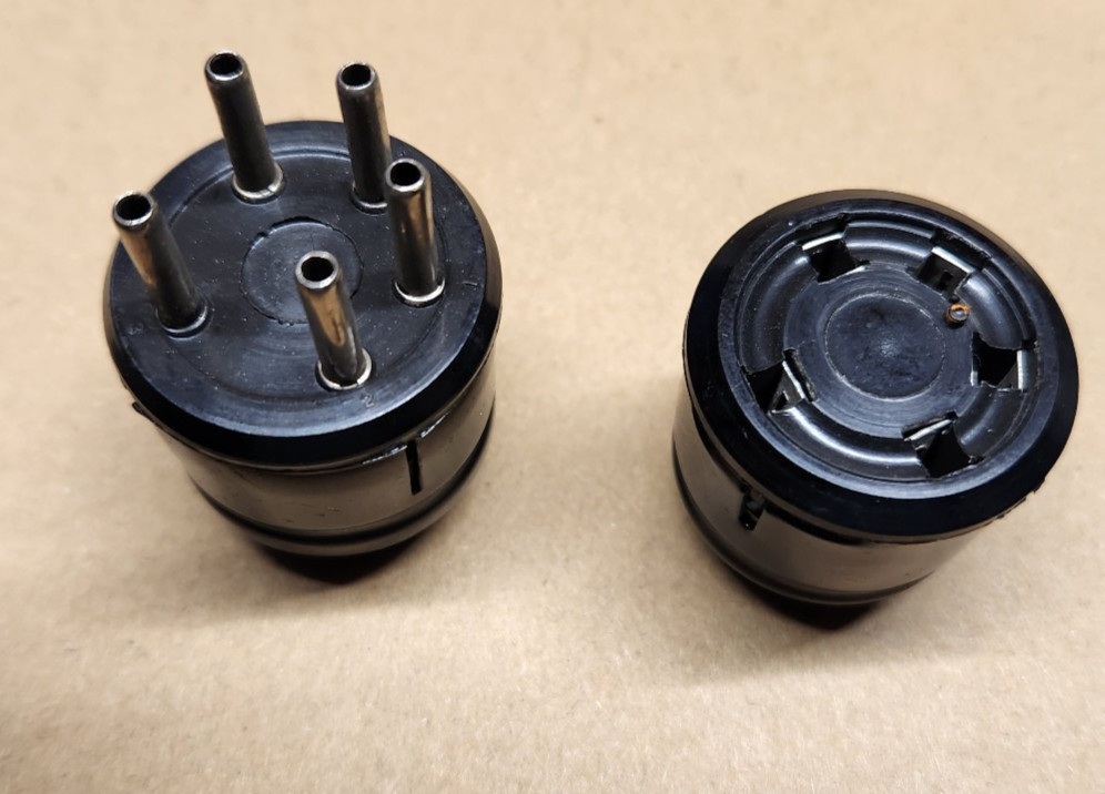 NOS Amphenol 5-Pin KIT: Male Plug 86-PM5 & Female Receptacle w/ Hoods | Ham Radi
