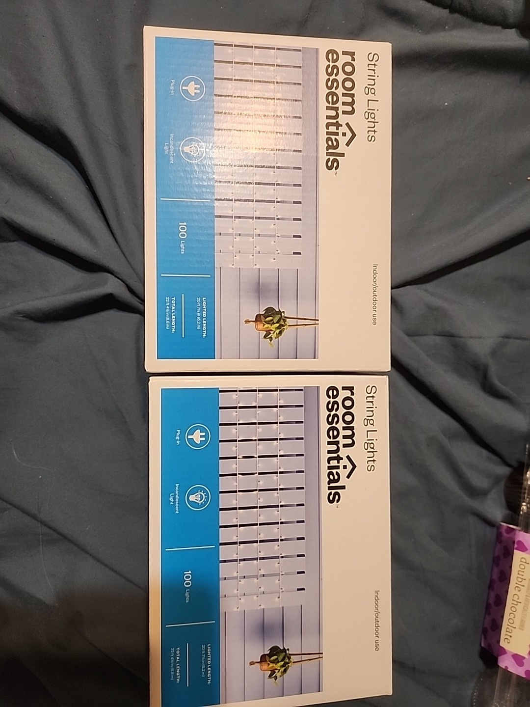 Lot 2 New Room Essentials String Lights White Wire Bulbs 100 Lights 20’ Each