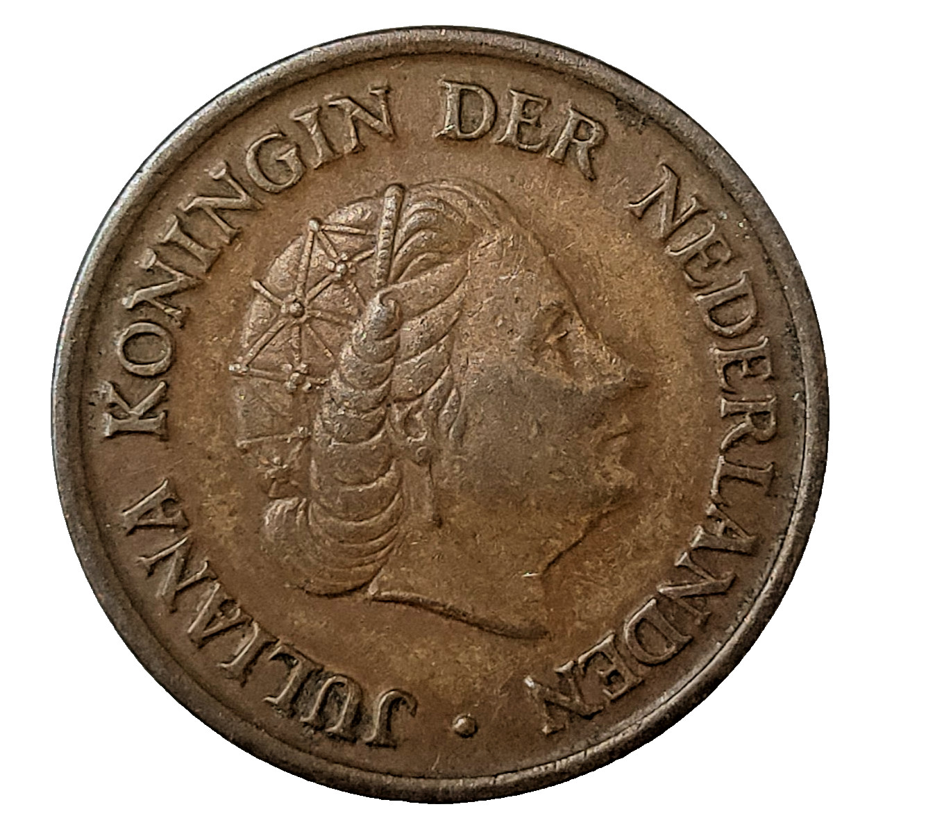 Netherlands 5-cents coin, 1952, KM# 181- bronze -Queen Juliana- **Free Shipping*