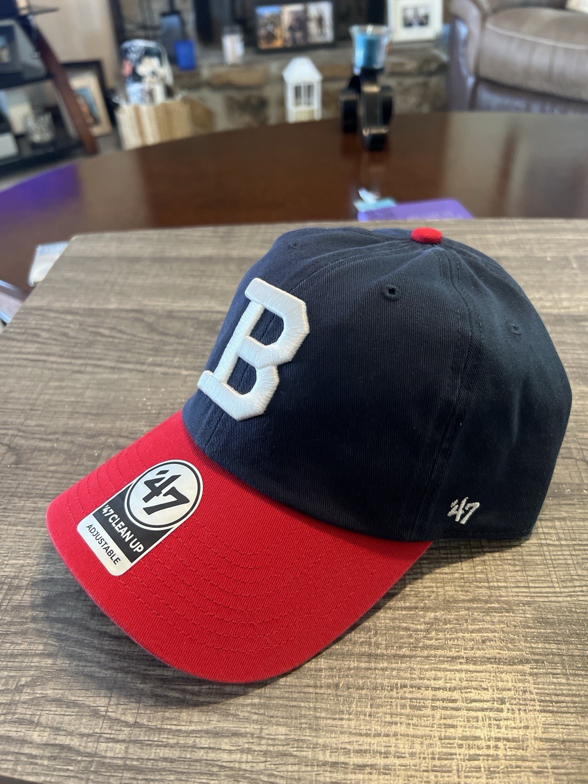 Boston Braves ‘47 Clean Up Hat Navy Red Adjustable MLB Retro B Logo Cap