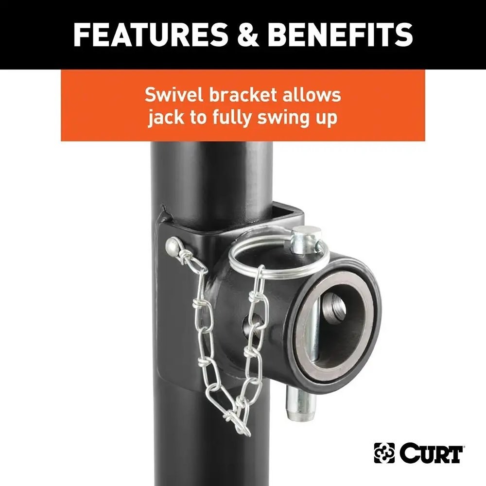 CURT 28322 Pipe-Mount Swivel Topwind Jack